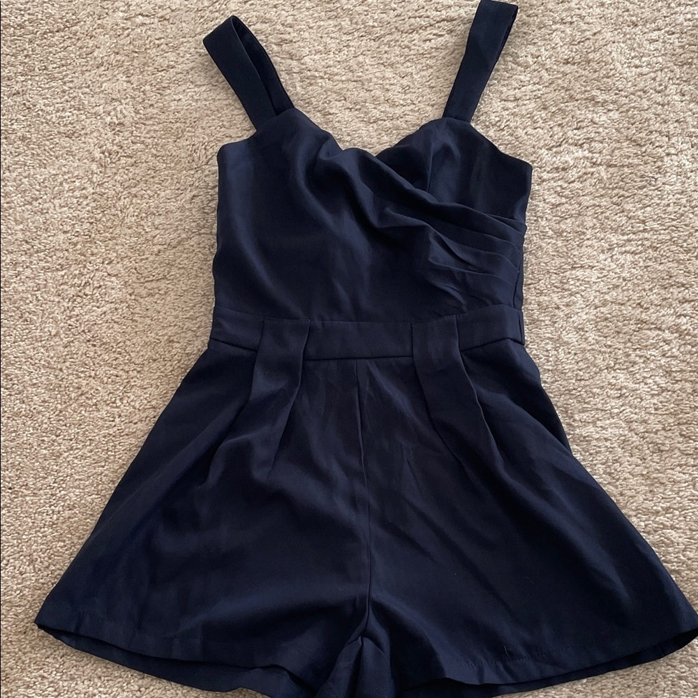 Navy Blue Sleeveless Romper